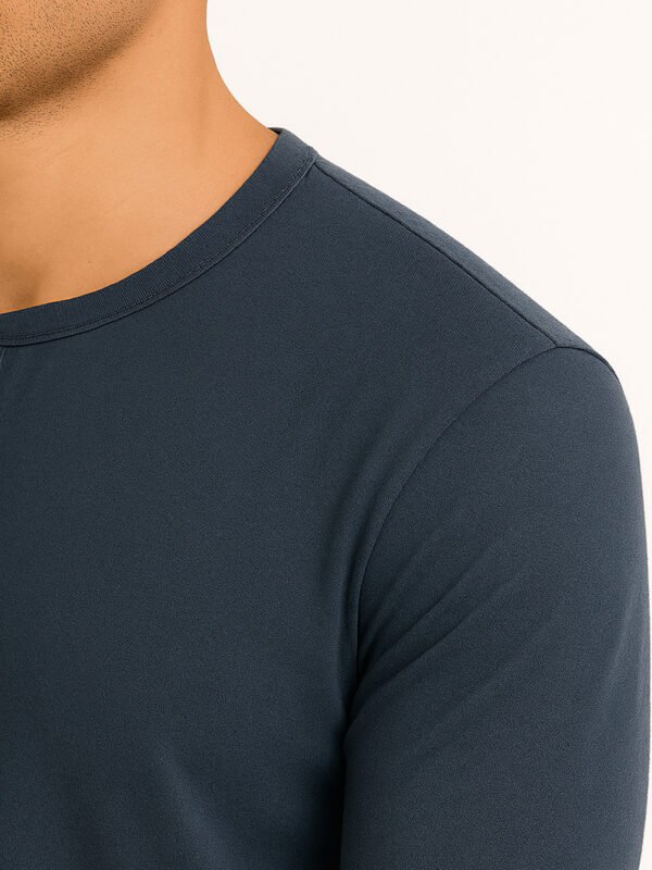 AZUL-JASPEADO Polo Clásico (manga larga)